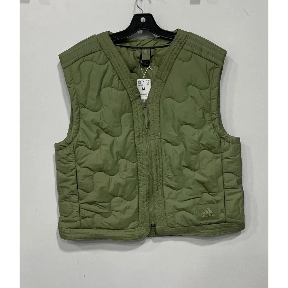 Adidas NUGANIC INS V Insulated Quilted Vest Mens Medium Tent Green  NEW$100